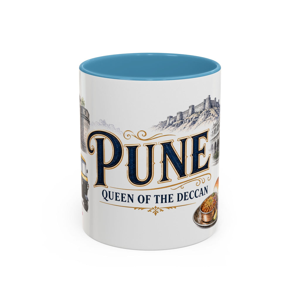 Pune Coffee Mug | India Travel Souvenir | Vintage Illustrated City Gift | 11 oz 15 oz Accent Mug