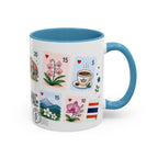 Chiang Mai Coffee Mug | Postage Stamp Collage Mug | Travel Souvenir Accent Cup 11oz 15oz