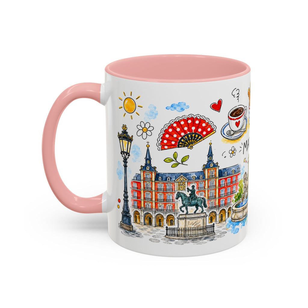 Madrid Travel Mug | European City Souvenir Accent Coffee Mug | 11oz 15oz Ceramic Cup