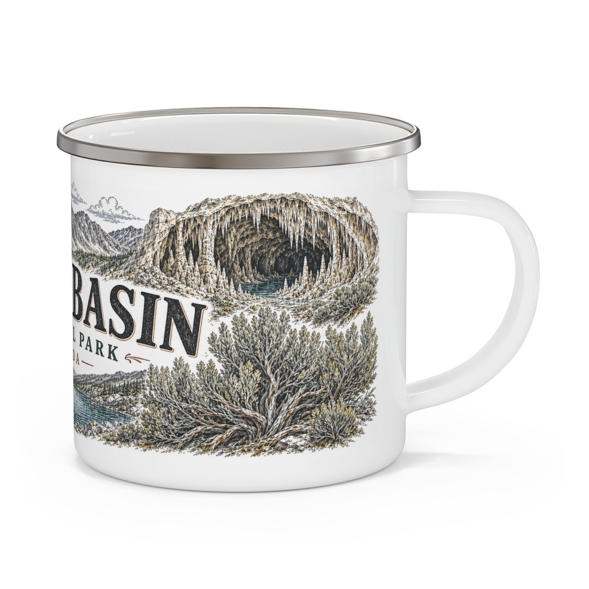 Great Basin National Park Vintage Enamel Camping Mug | 12oz National Park Hiking Gift
