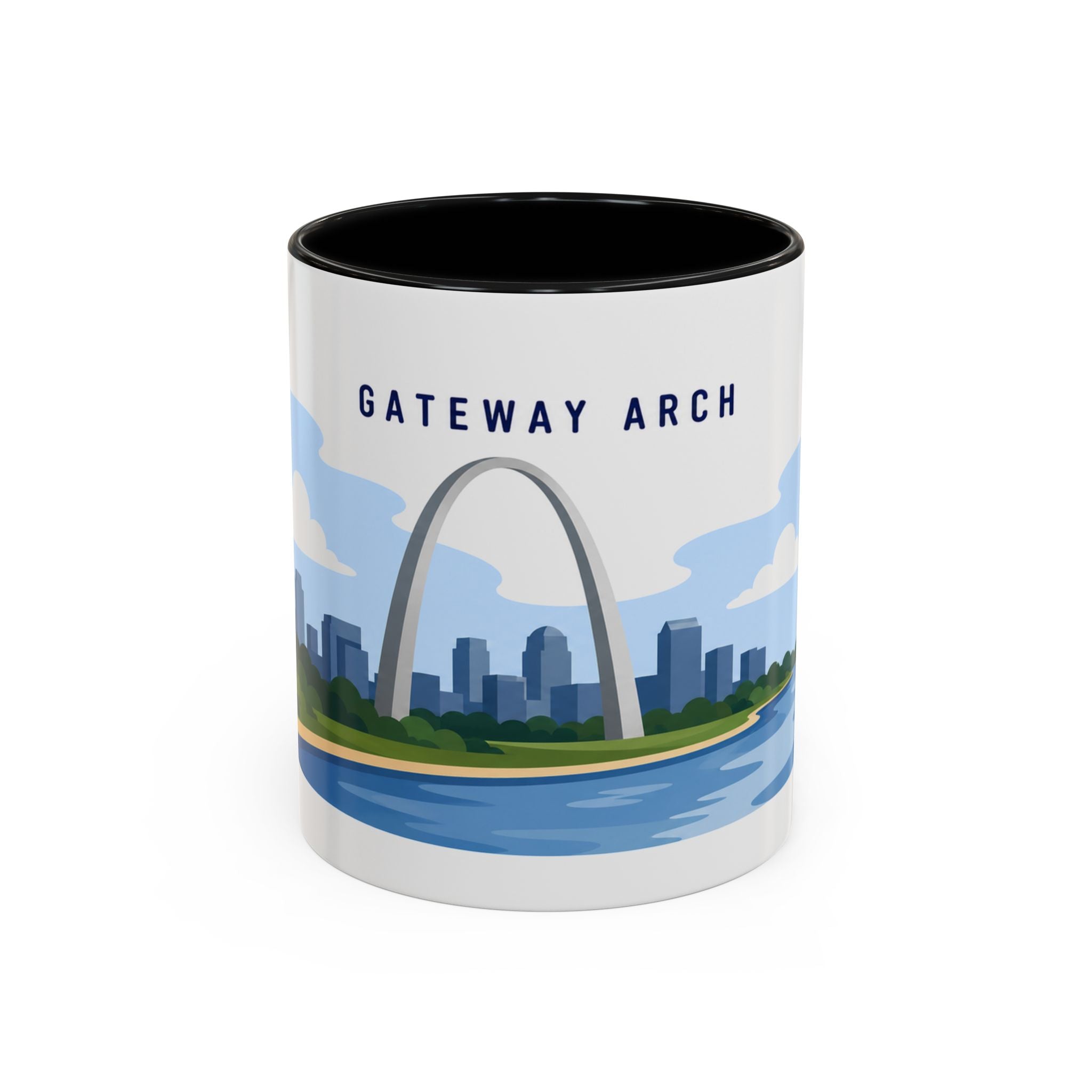 Gateway Arch National Park Coffee Mug | Solid Color Block Park Souvenir | 11oz 15oz Accent Mug