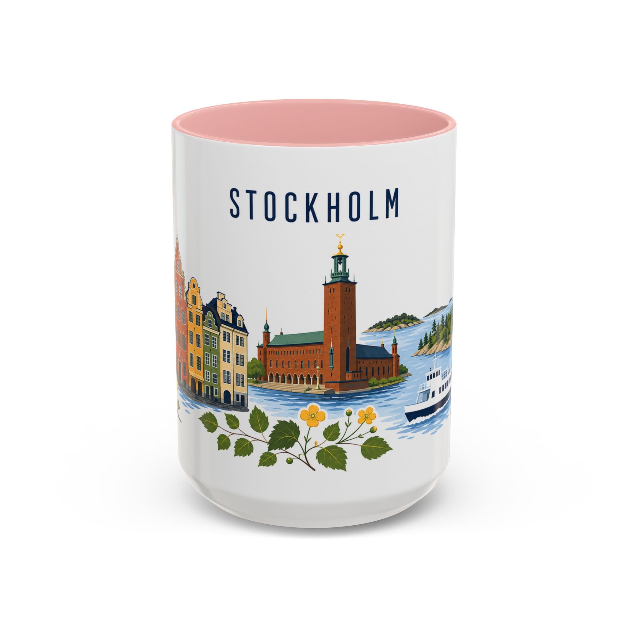 Stockholm Coffee Mug | Sweden Travel Souvenir | Porcelain Decal City Gift | 11oz 15oz Accent Mug