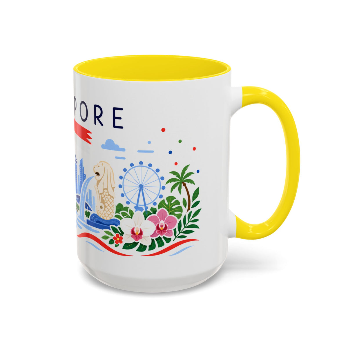 Singapore Coffee Mug | Travel Souvenir Accent Mug | Country Gift Ceramic Cup 11oz 15oz