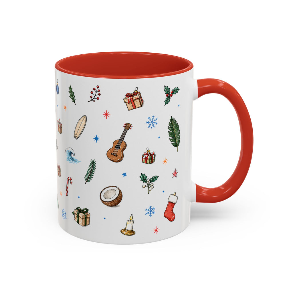 Honolulu Christmas Mug | Watercolor City Souvenir | Ceramic Coffee Cup (11oz 15oz)