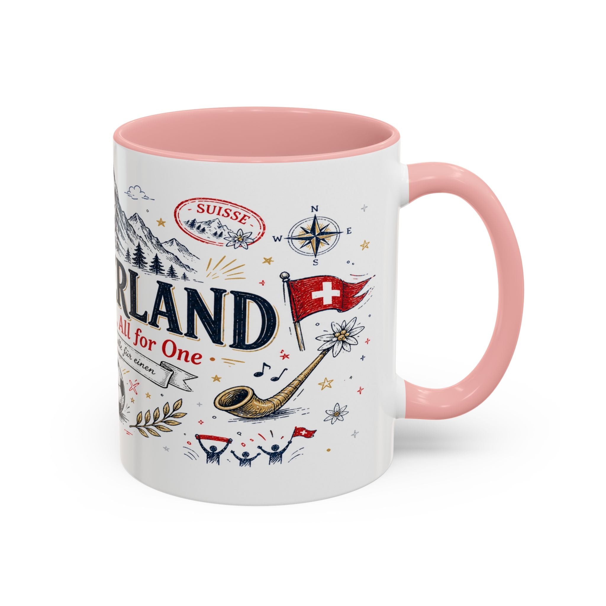Switzerland Coffee Mug | World Cup Soccer Fan Gift | Accent Color Ceramic 11oz 15oz
