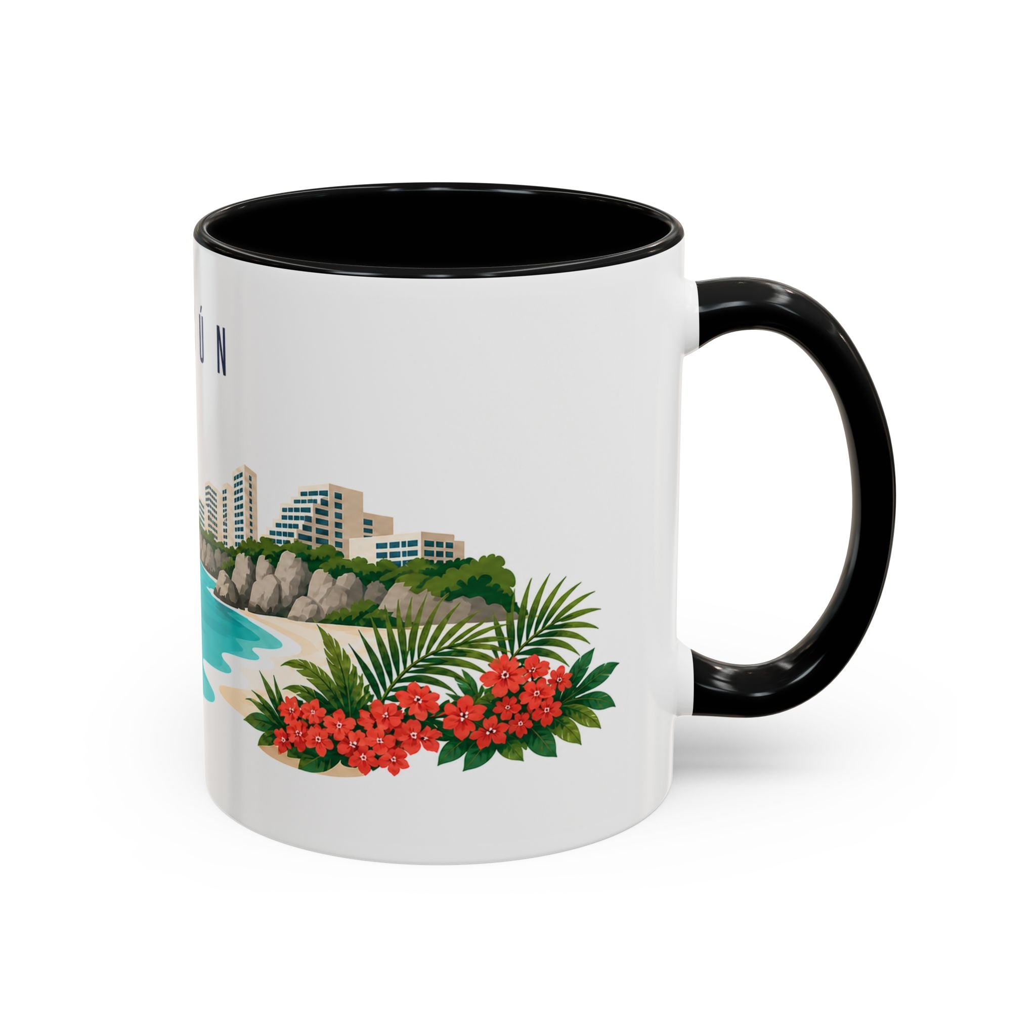 Cancún Coffee Mug | Mexico Travel Souvenir | Porcelain Decal City Gift | 11oz 15oz Accent Mug