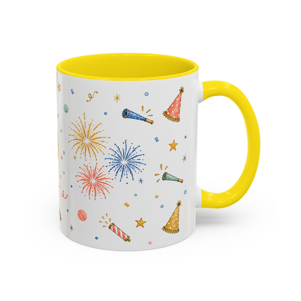 New Year Midnight Mug | Candle Firework Watercolor Party Gift | Accent Cup 11oz 15oz