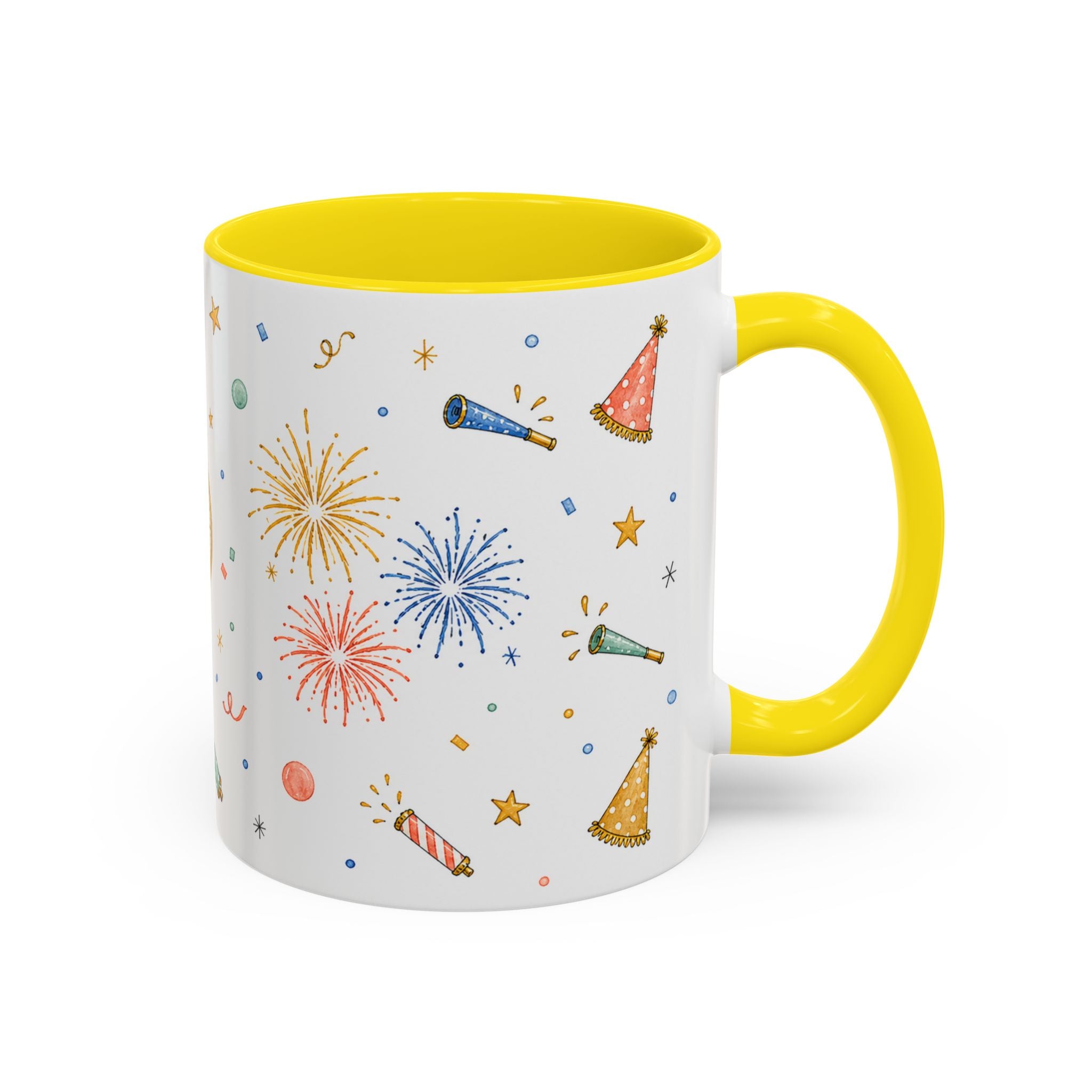 New Year Midnight Mug | Candle Firework Watercolor Party Gift | Accent Cup 11oz 15oz
