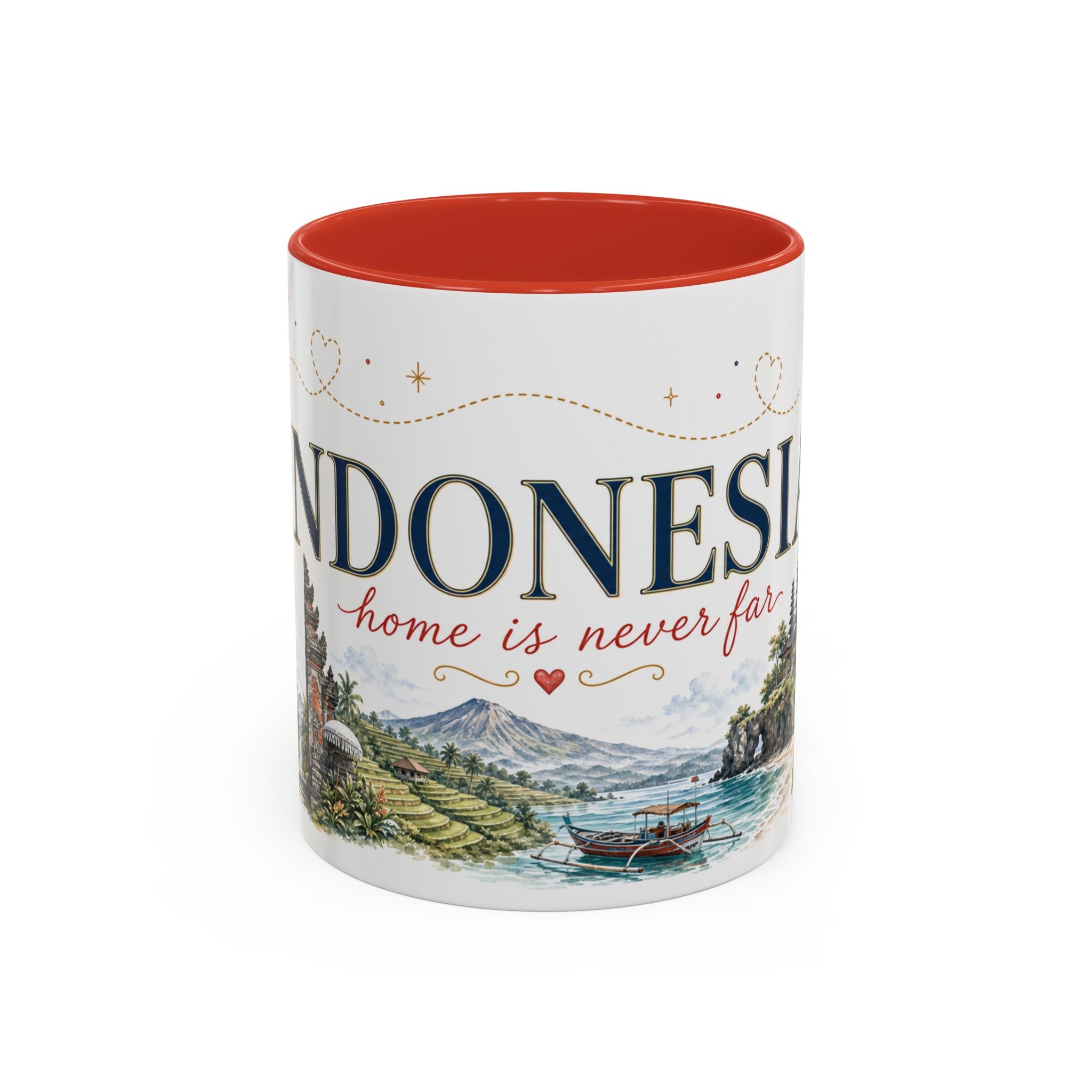 Indonesia Home Country Mug | Moving Away Gift | Long Distance Friendship | 11 oz 15 oz Accent Mug