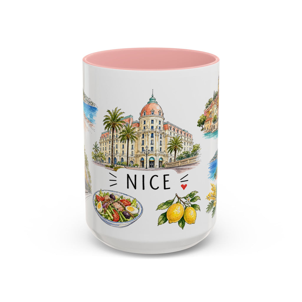 Nice Illustrated Travel Mug | City Souvenir Accent Coffee Mug | 11oz 15oz Ceramic Cup