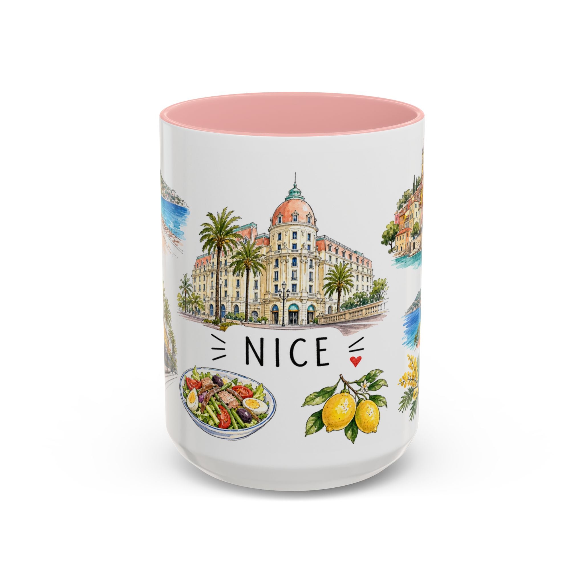 Nice Illustrated Travel Mug | City Souvenir Accent Coffee Mug | 11oz 15oz Ceramic Cup