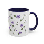 Rhode Island Violet Mug, State Flower Floral Coffee Cup, 11oz Botanical Gift