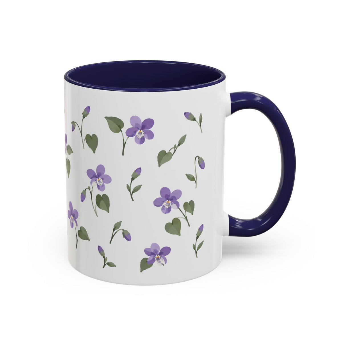 Rhode Island Violet Mug, State Flower Floral Coffee Cup, 11oz Botanical Gift