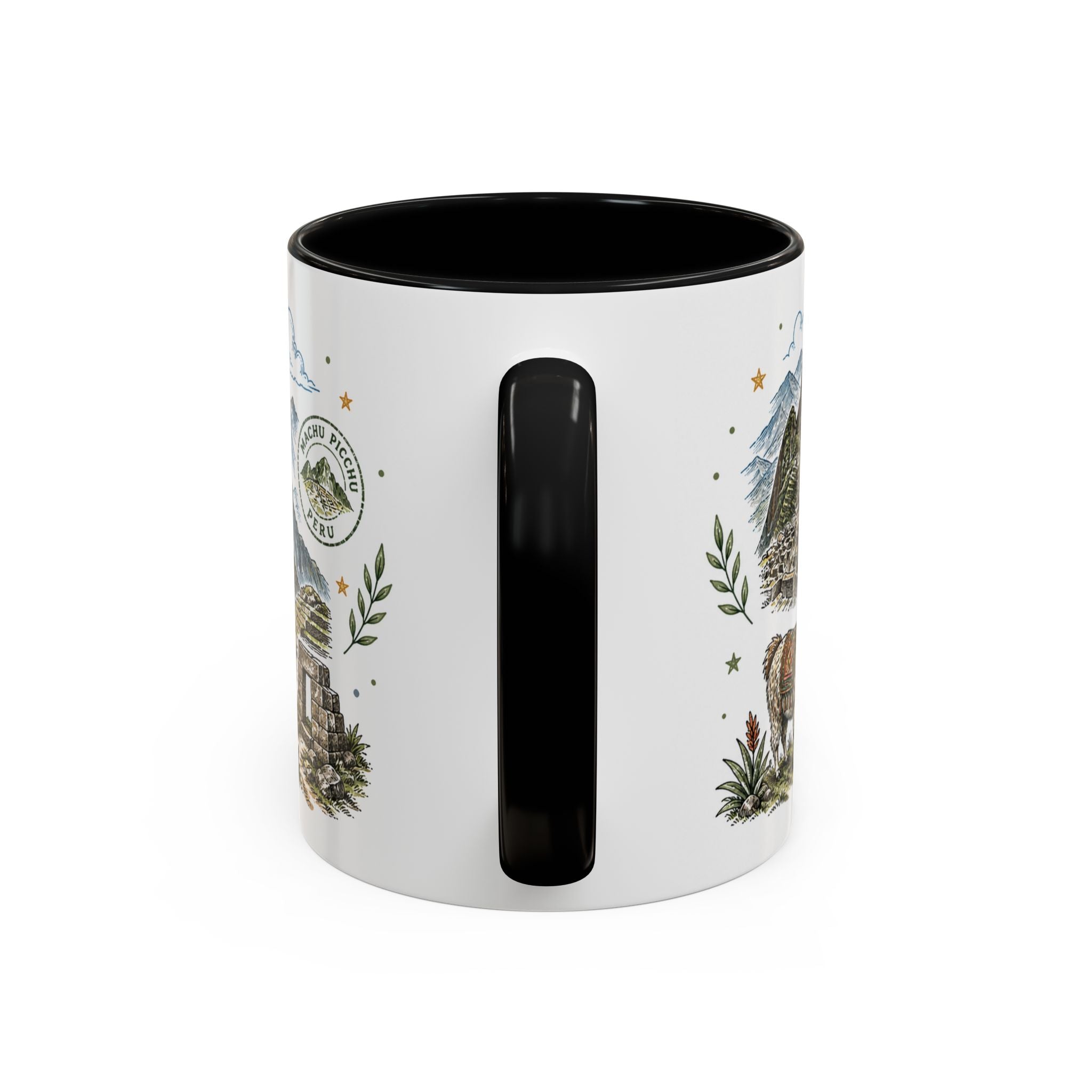 Machu Picchu Coffee Mug | Travel Destination Souvenir Gift | Accent Color Ceramic 11oz 15oz