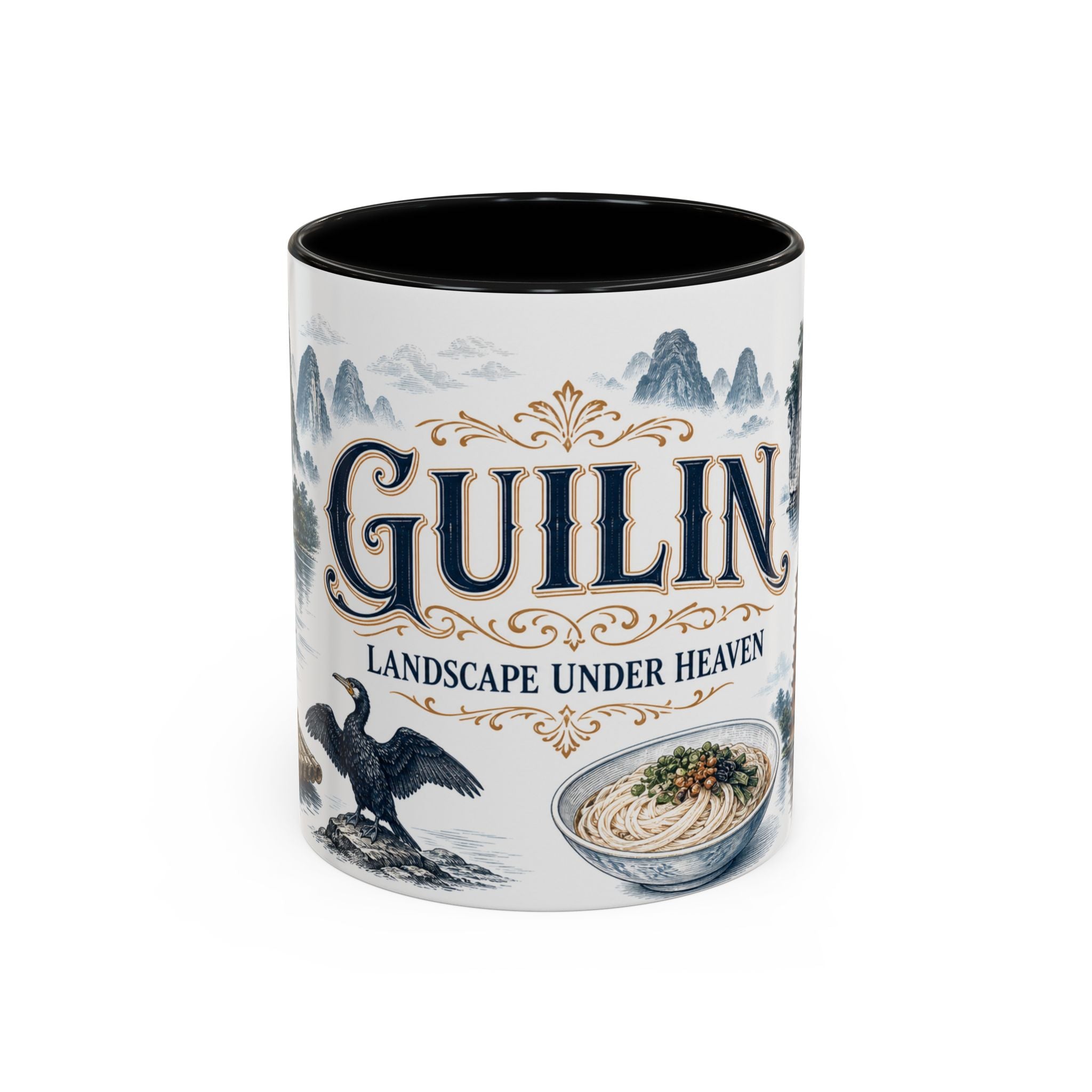 Guilin Coffee Mug | China Travel Souvenir | Vintage Illustrated City Gift | 11 oz 15 oz Accent Mug