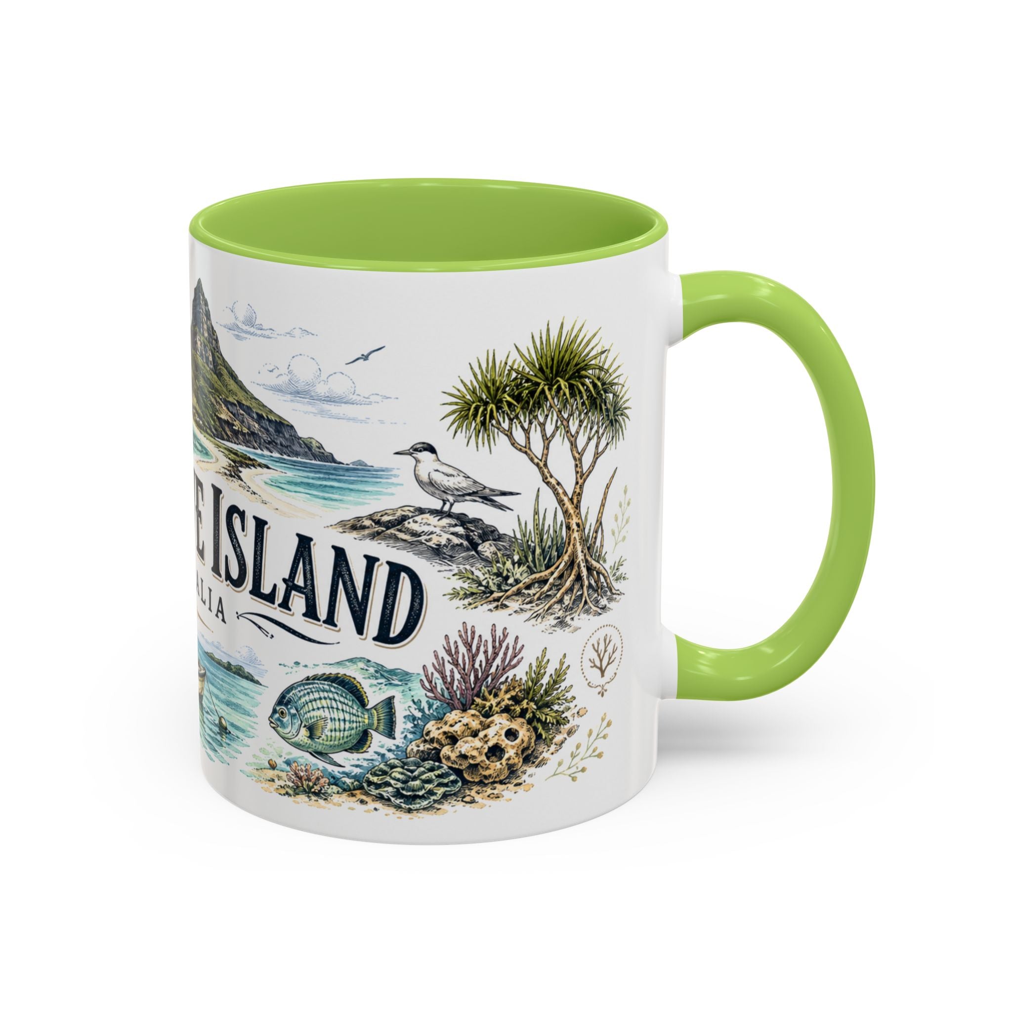 Lord Howe Island Mug, Australia Travel Souvenir, Bucket List Gift, Accent Ceramic Coffee Mug 11oz 15oz