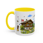 Grindelwald Illustrated Travel Mug | Switzerland Souvenir Accent Coffee Mug | 11oz 15oz Ceramic Cup