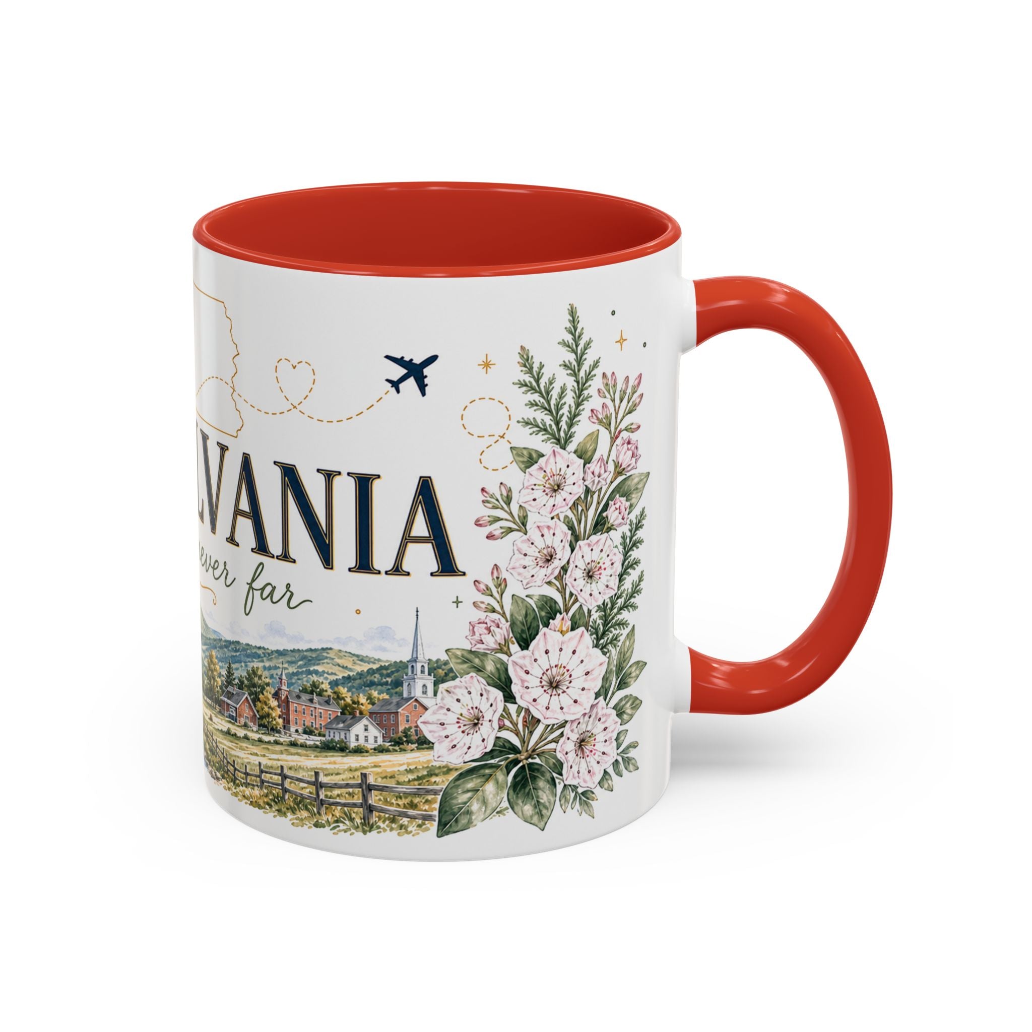 Pennsylvania Home State Mug | Moving Away Gift | Long Distance Friendship Coffee Cup | 11oz 15oz Accent Mug