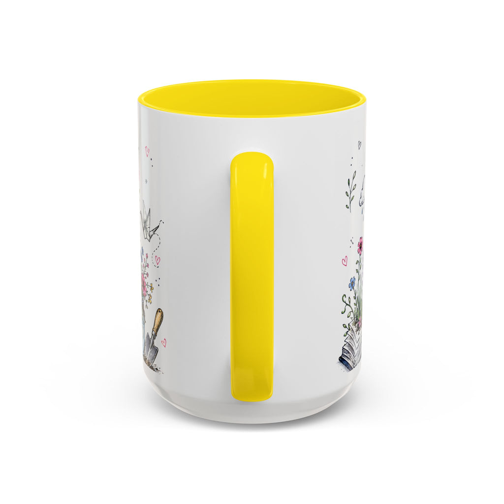 Thank You Teacher Coffee Mug | For Helping Me Grow Appreciation Gift | Accent Color Ceramic 11oz 15oz