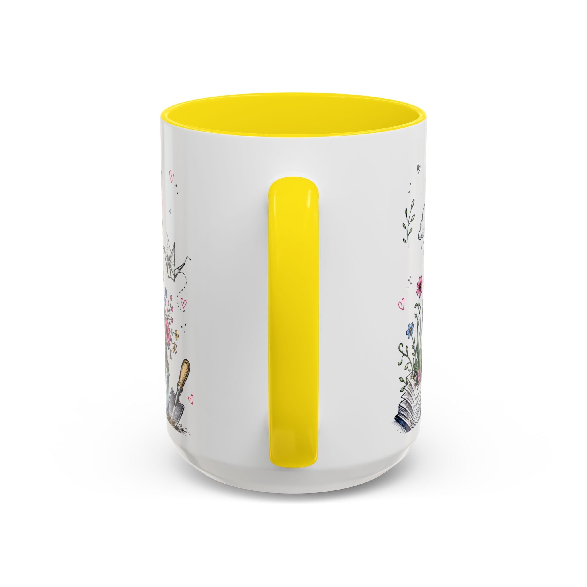 Thank You Teacher Coffee Mug | For Helping Me Grow Appreciation Gift | Accent Color Ceramic 11oz 15oz