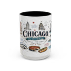 Chicago Coffee Mug | Illinois Souvenir City Gift | Accent Color Ceramic 11oz 15oz