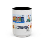 Copenhagen Coffee Mug | Postage Stamp Collage Mug | Travel Souvenir Accent Cup 11oz 15oz