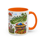 Ubud Illustrated Travel Mug | City Souvenir Accent Coffee Mug | 11oz 15oz Ceramic Cup