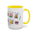 Bangkok Coffee Mug | Postage Stamp Collage Mug | Travel Souvenir Accent Cup 11oz 15oz