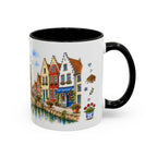 Bruges Illustrated Travel Mug | Belgium Souvenir Accent Coffee Mug | 11oz 15oz Ceramic Cup