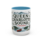 Queen Charlotte Sound Coffee Mug | Travel Destination Souvenir Gift | Accent Color Ceramic 11oz 15oz