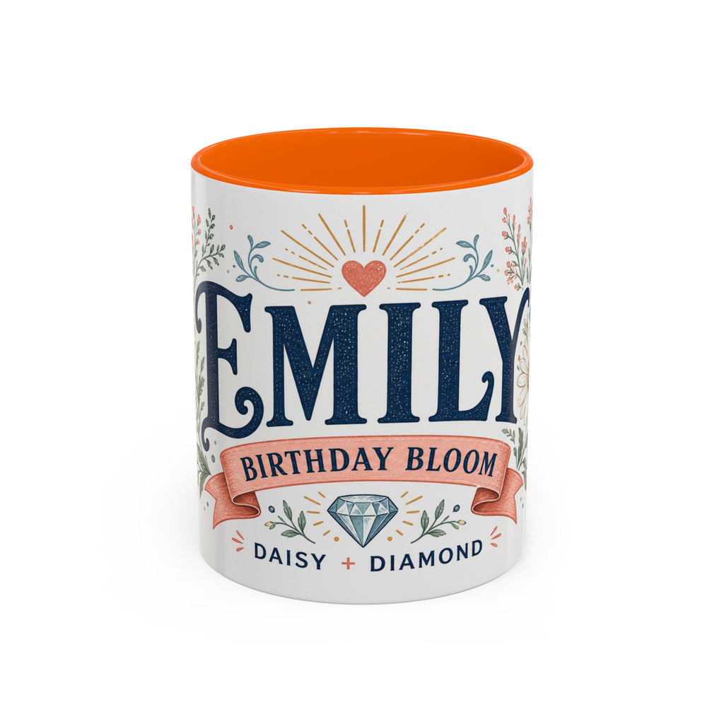 Personalized Name Birth Month Mug | Birth Flower Stone Birthday Gift | 11oz 15oz