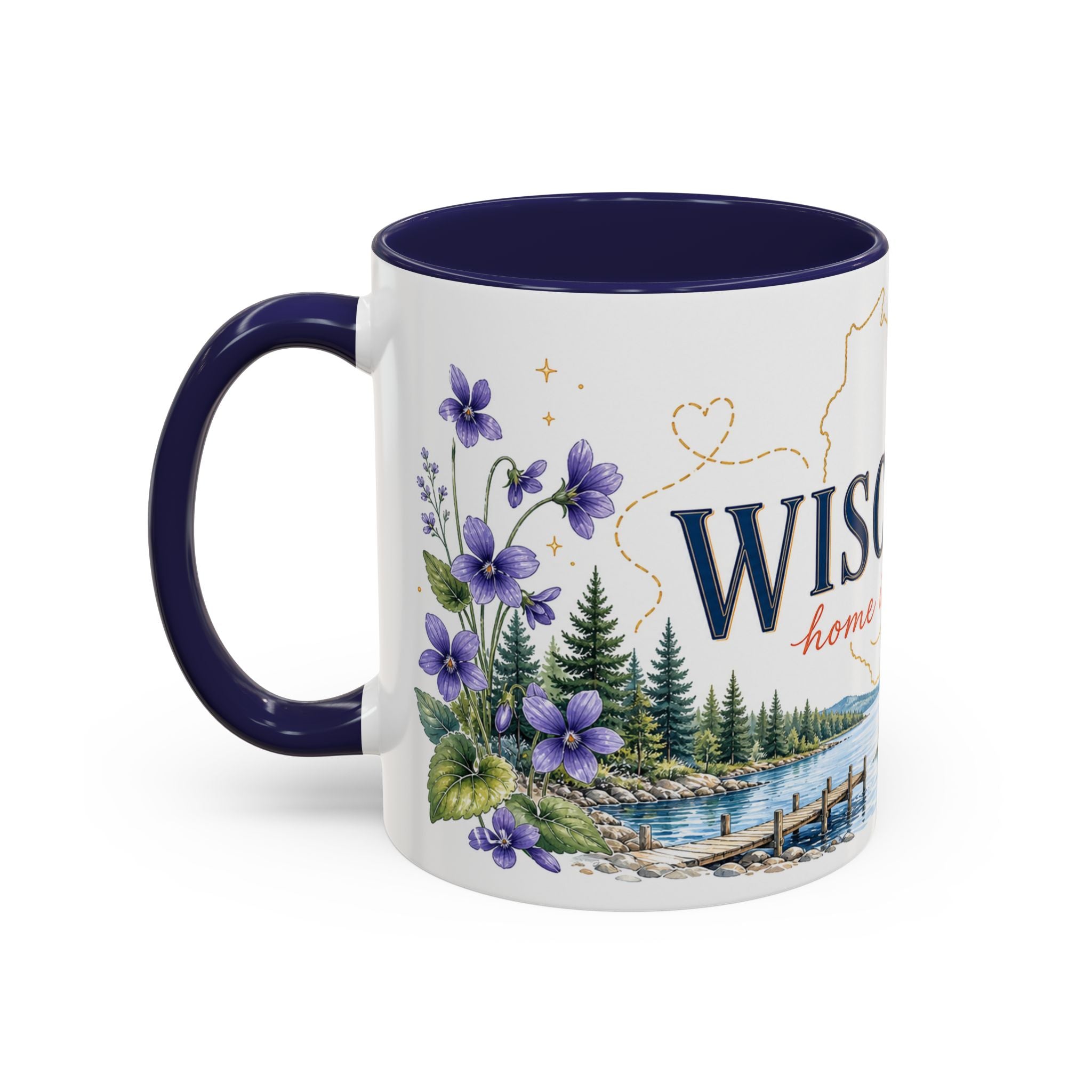 Wisconsin Home State Mug | Moving Away Gift | Long Distance Friendship Coffee Cup | 11oz 15oz Accent Mug