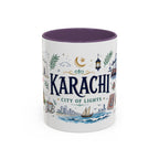 Karachi Coffee Mug | Pakistan Souvenir Travel Gift | Accent Color Ceramic 11oz 15oz