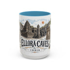 Ellora Caves Mug, India Travel Souvenir, Bucket List Gift, Accent Ceramic Coffee Mug 11oz 15oz