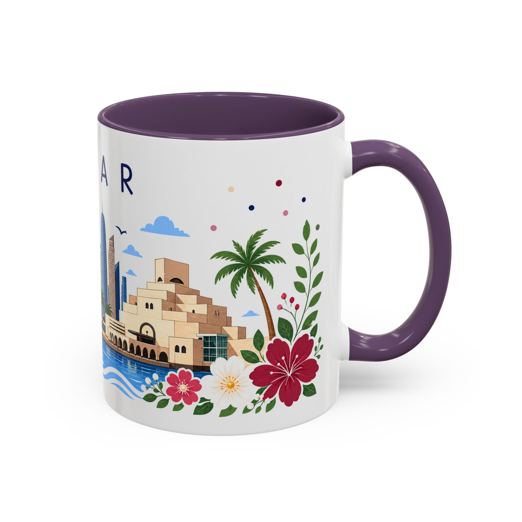 Qatar Coffee Mug | Travel Souvenir Accent Mug | Place Gift Ceramic Cup 11oz 15oz