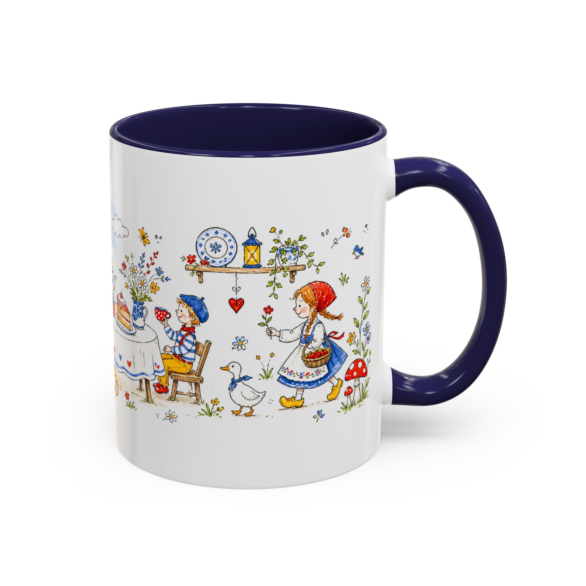 Storybook Cottage Breakfast Mug | Hand Painted Fairy Tale Accent Coffee Mug