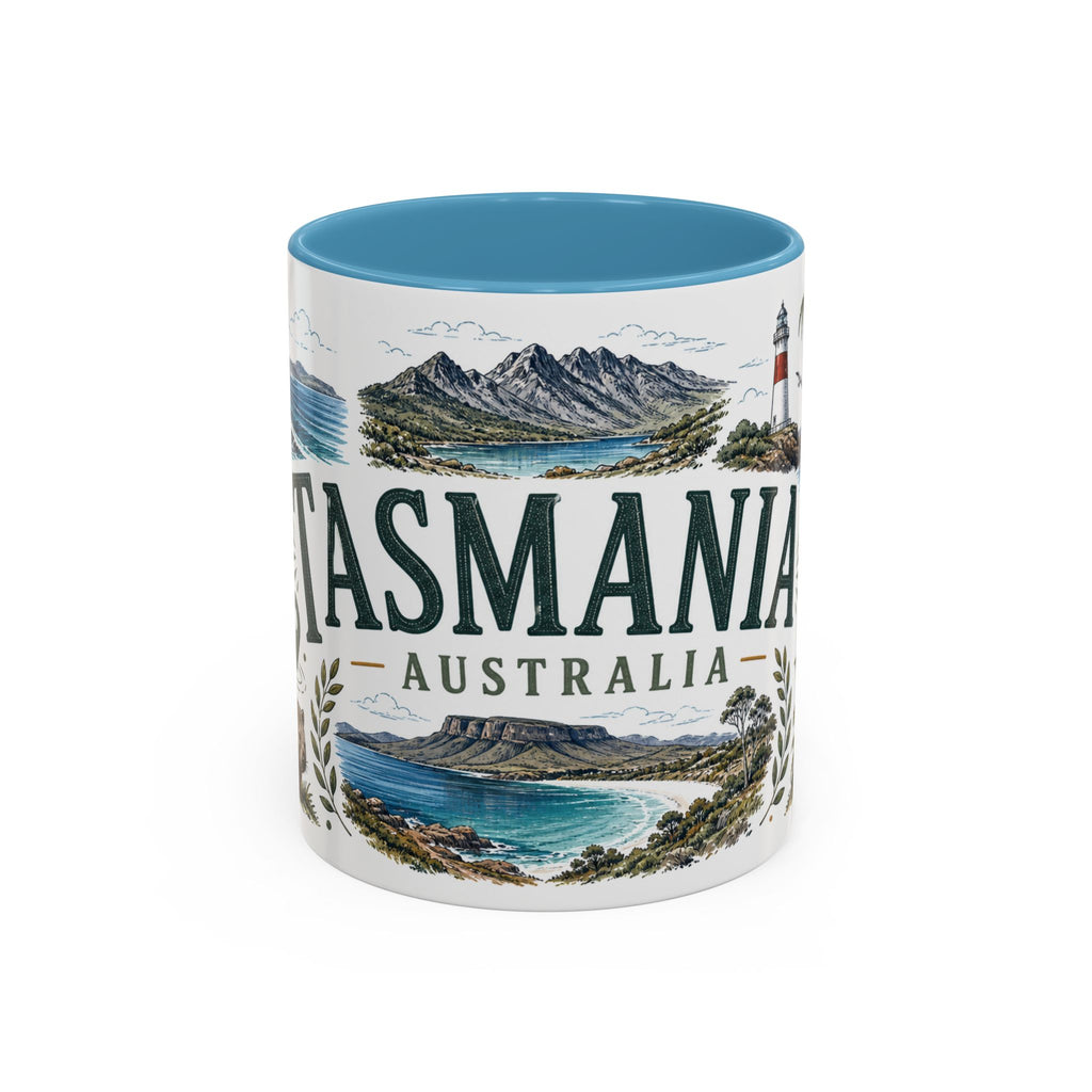 Tasmania Coffee Mug | Travel Destination Souvenir Gift | Accent Color Ceramic 11oz 15oz