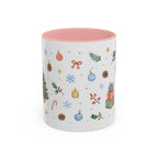 Christmas Mug | Watercolor Tree Gifts Wreath Holiday Cup | Accent Coffee Mug 11oz 15oz
