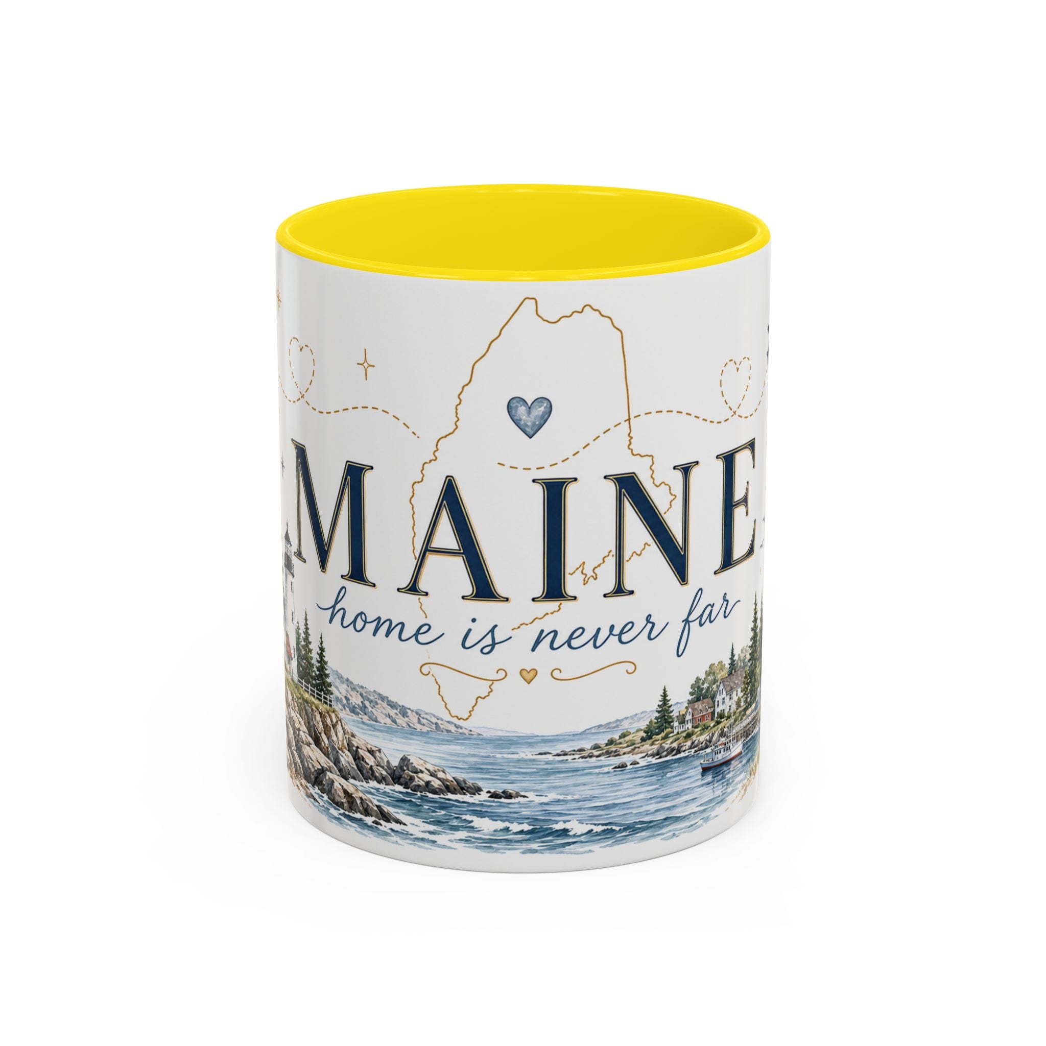 Maine State Mug | Moving Away, Long Distance Friendship Gift | 11oz 15oz Accent Mug
