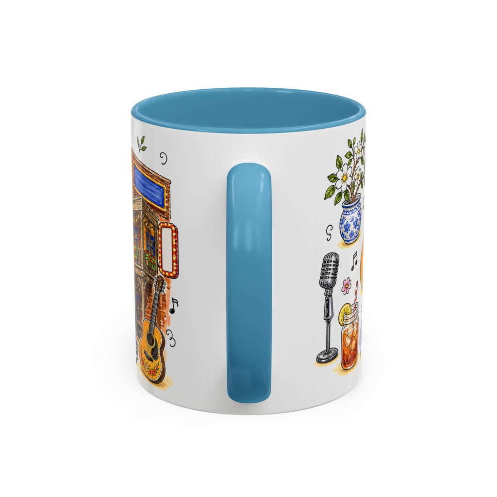 Nashville Illustrated Travel Mug | City Souvenir Accent Coffee Mug | 11oz 15oz Ceramic Cup