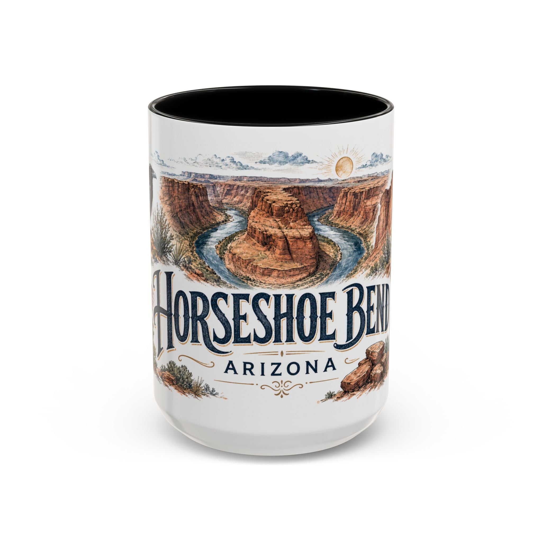 Horseshoe Bend Mug, Arizona Travel Souvenir, Bucket List Gift, Accent Ceramic Coffee Mug 11oz 15oz