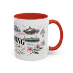 Hong Kong Coffee Mug | Asia Souvenir Travel Gift | Accent Color Ceramic 11oz 15oz