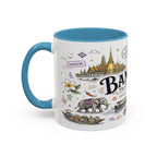 Bangkok Coffee Mug | Thailand Souvenir Travel Gift | Accent Color Ceramic 11oz 15oz
