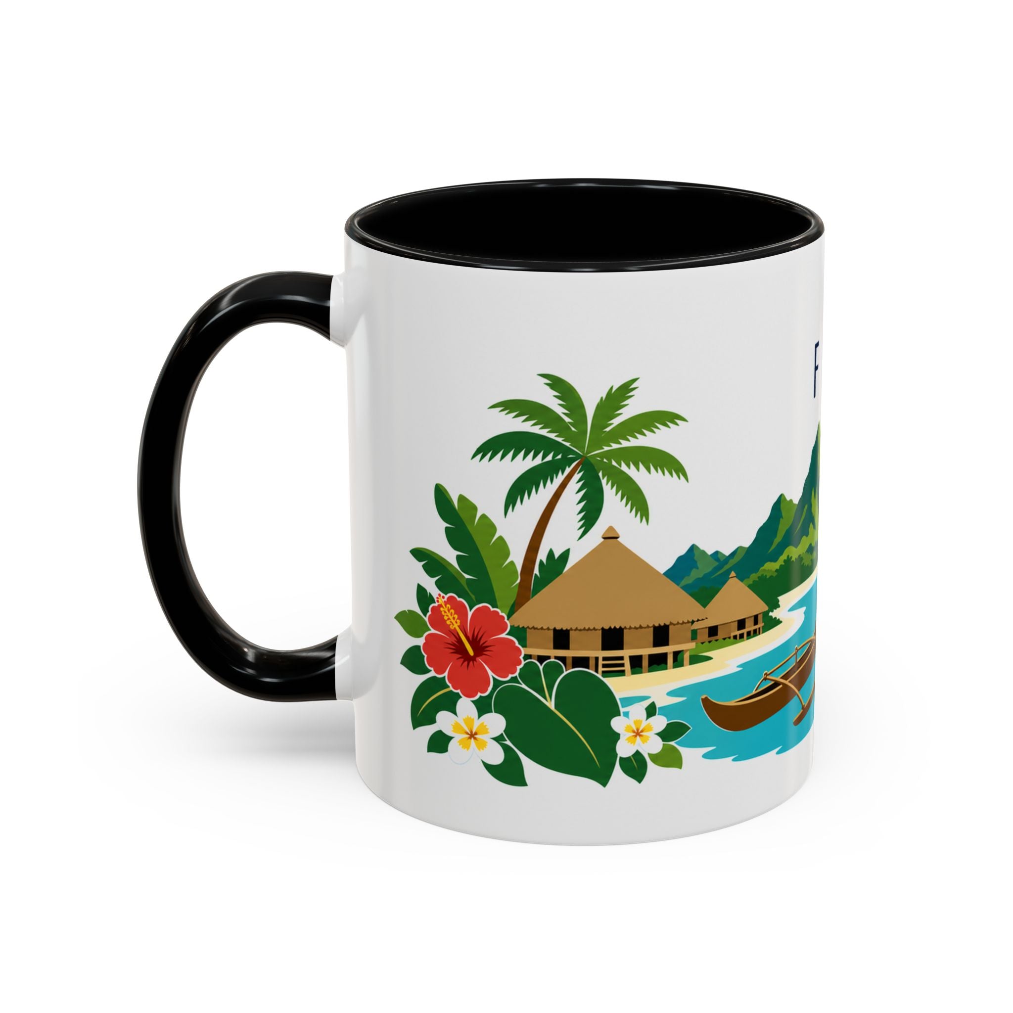 Fiji Coffee Mug | Travel Destination Souvenir Gift | Accent Color Ceramic 11oz 15oz