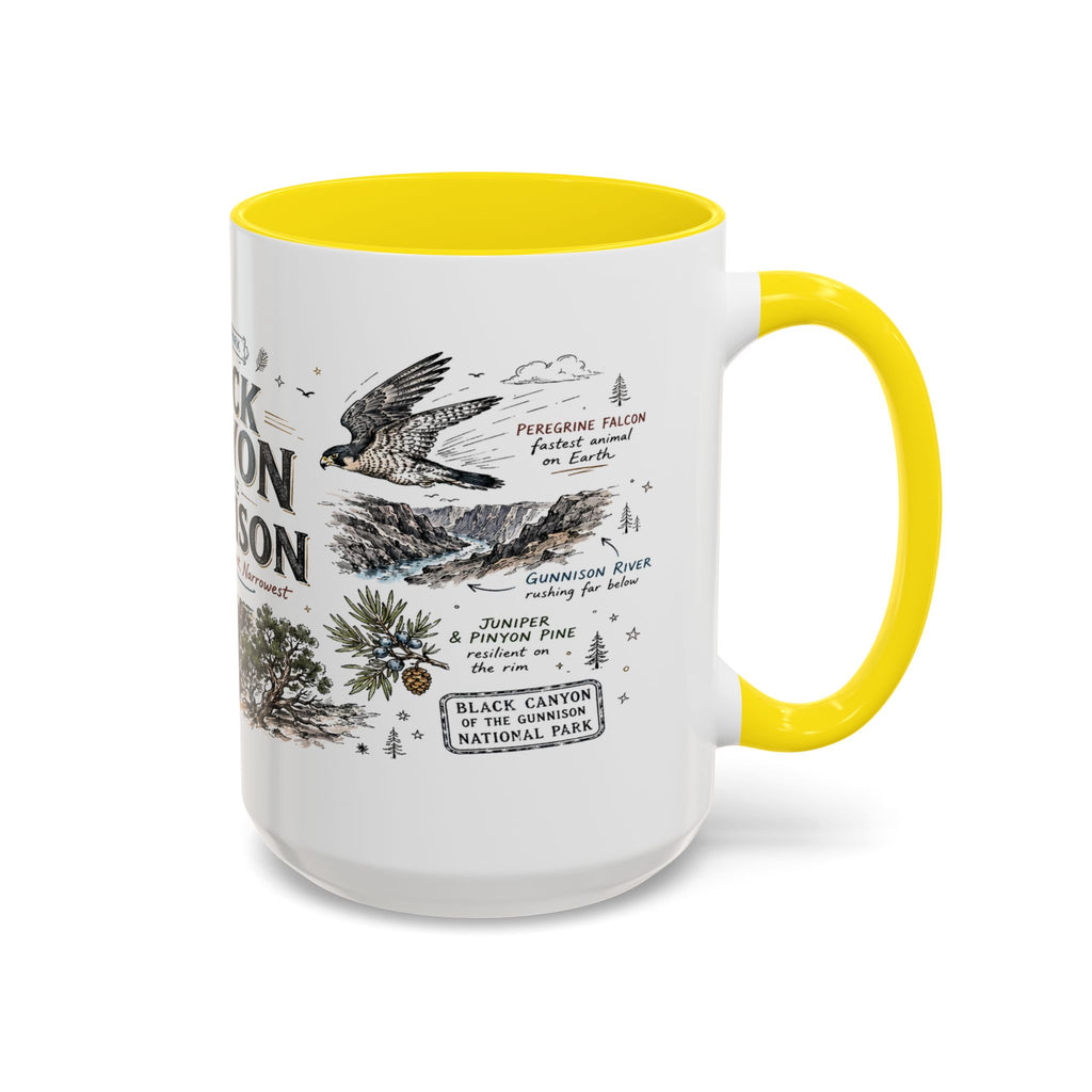 Black Canyon of the Gunnison National Park Coffee Mug | Colorado Deep Canyon Hiking Gift | Accent Color Ceramic 11oz 15oz