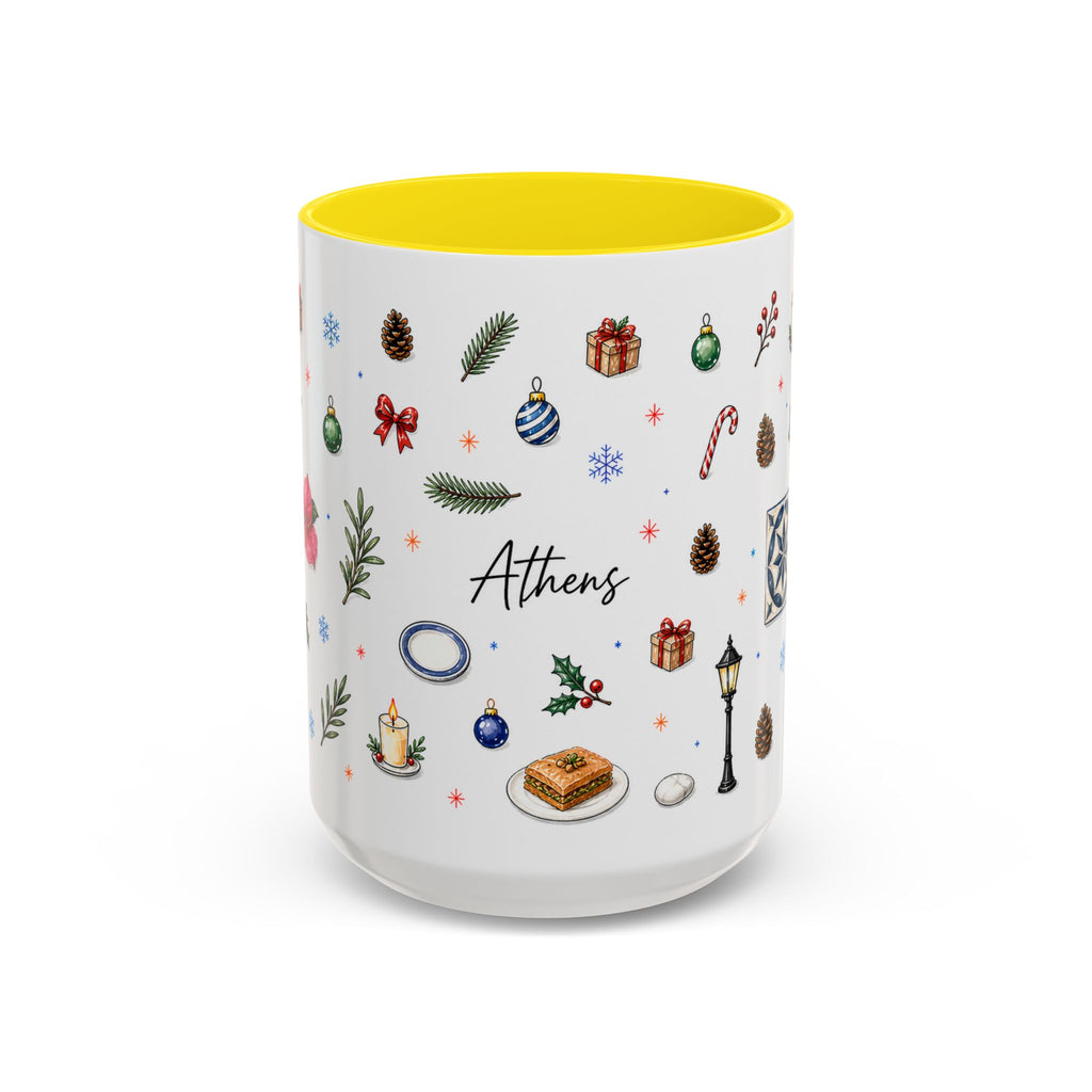 Athens Christmas Mug | Watercolor City Souvenir, Travel Gift (11oz/15oz)