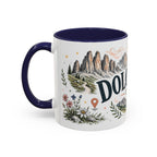 Dolomites Coffee Mug | Travel Destination Souvenir Gift | Accent Color Ceramic 11oz 15oz
