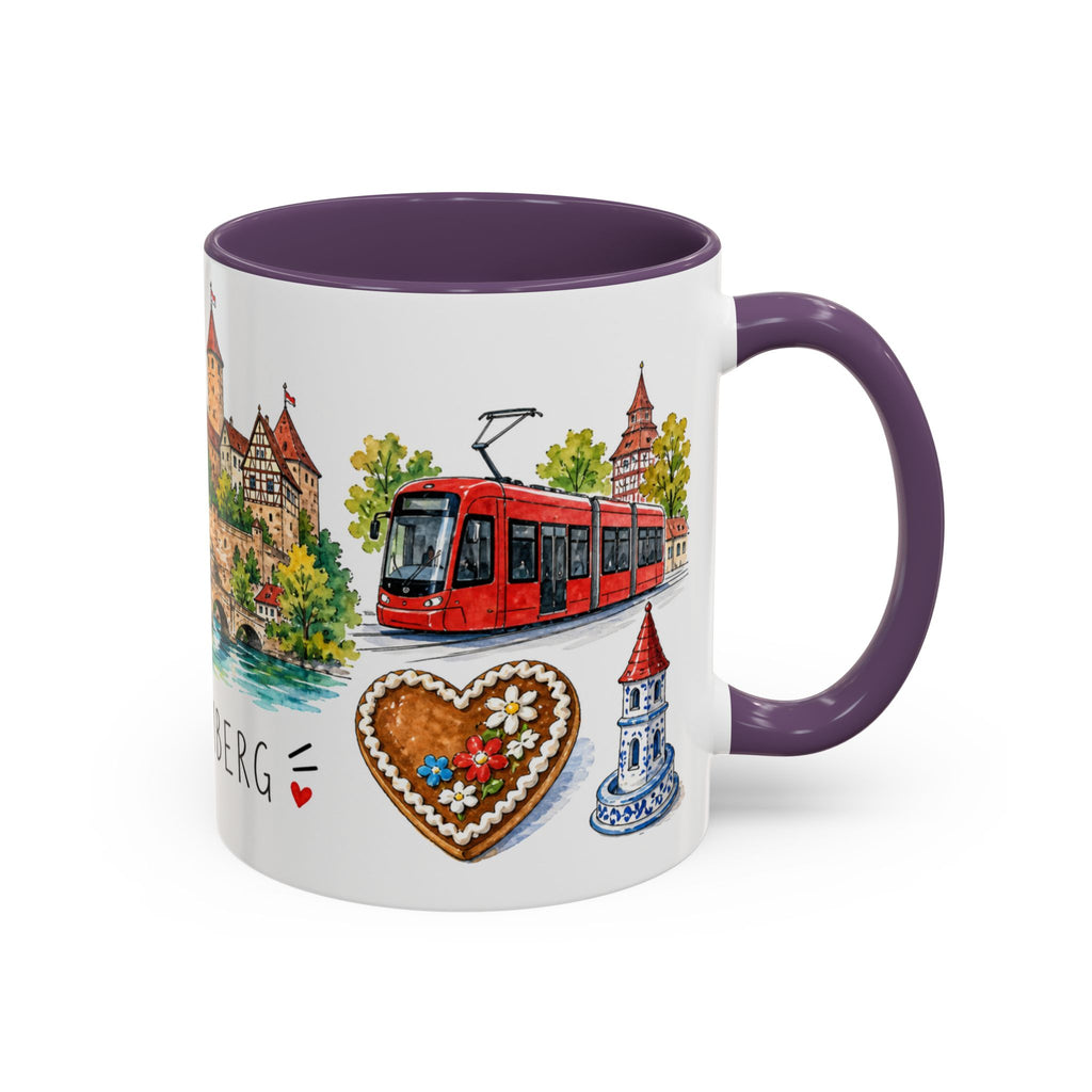 Nuremberg Illustrated Travel Mug | City Souvenir Accent Coffee Mug | 11oz 15oz Ceramic Cup