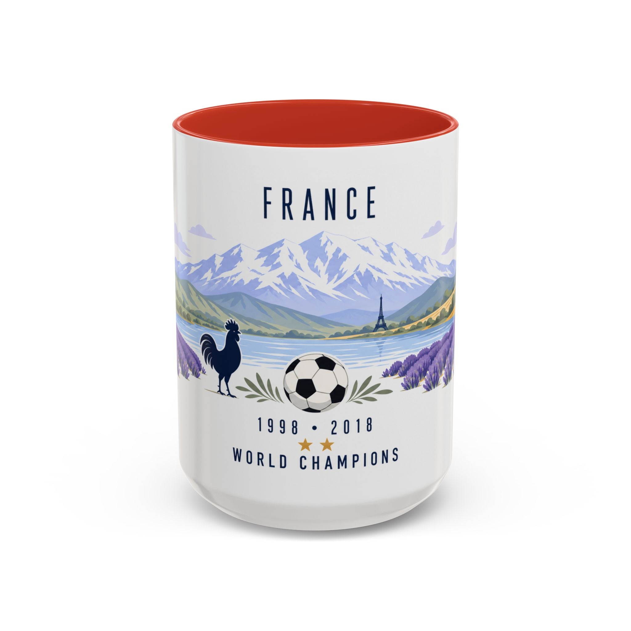 France World Champions Mug | Two Time Soccer Champion Gift | French Football Fan Cup | 1998 2018 | 11oz 15oz Accent Mug