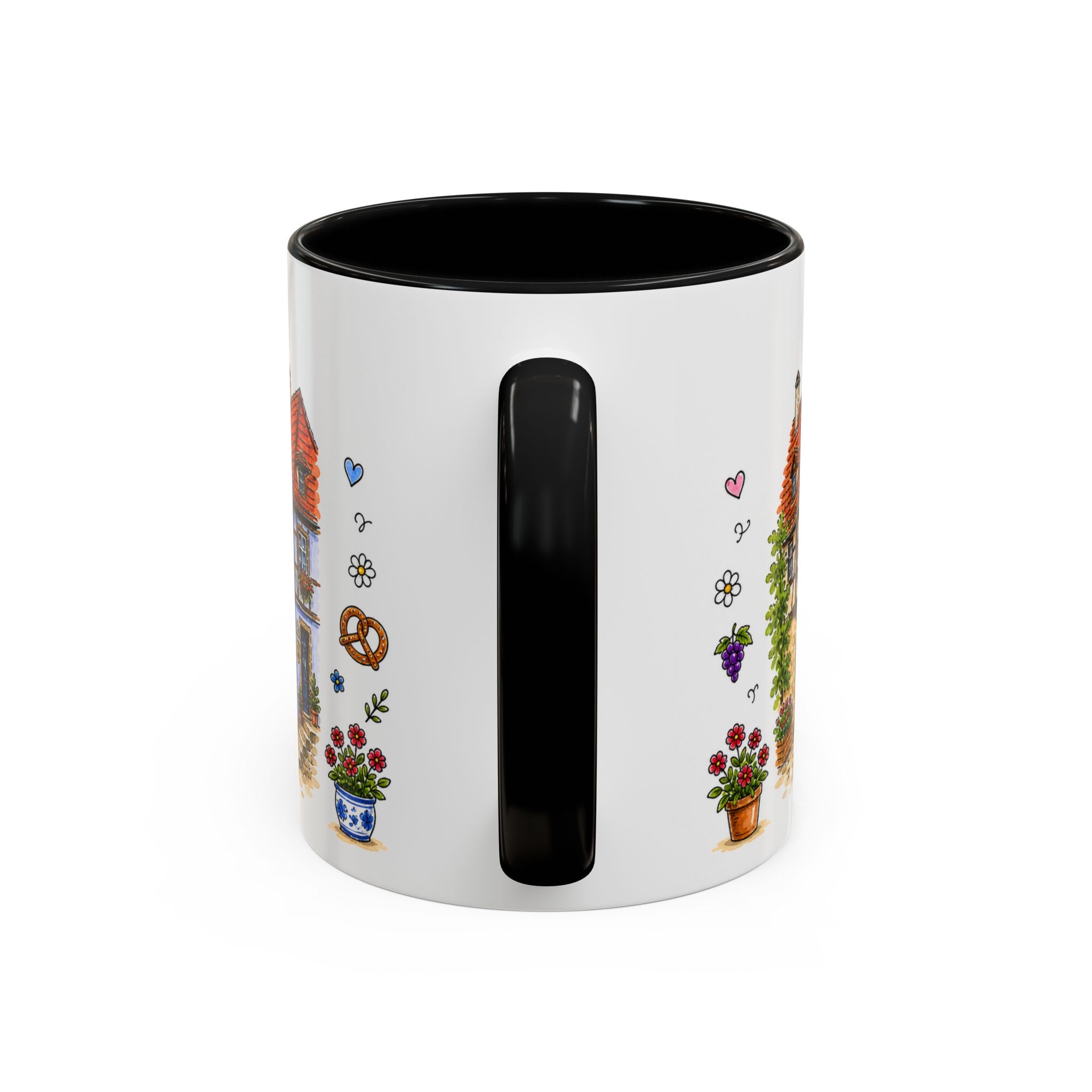 Rothenburg Illustrated Travel Mug | Germany Souvenir Accent Coffee Mug | 11oz 15oz Ceramic Cup